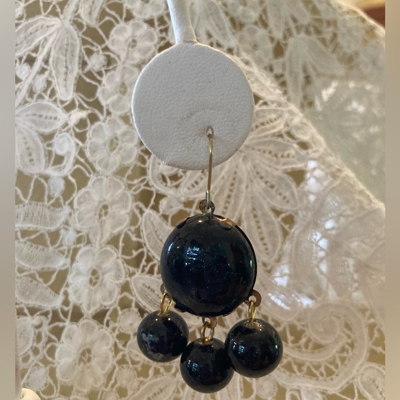 ZAD Fun beaded earrings BLACK SHAKER CHA CHA ear wires  2” long NWT FAB… - Picture 6 of 7